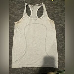 lululemon athletica Light Gray Striped Racerback Tank